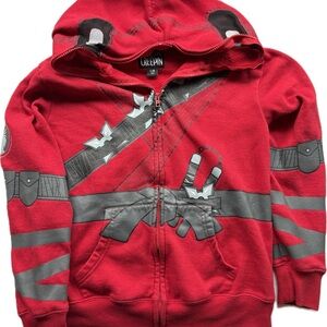 Red Kids Ninja Urban Kids Hooded Zip-Up Sweatshirt